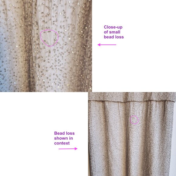 Sz4 Alice + Olivia Beaded Silk Blouson Mini Dress in Silver Gray - Picture 11 of 15